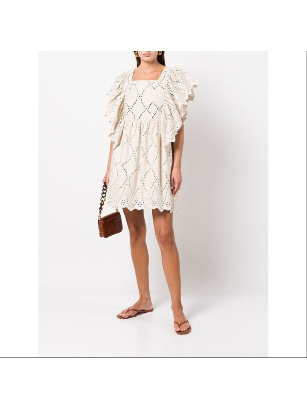 🆕MUNTHE Hico Eyelet Lace Dress Off White US 10, EU 40 - Picture 4 of 13
